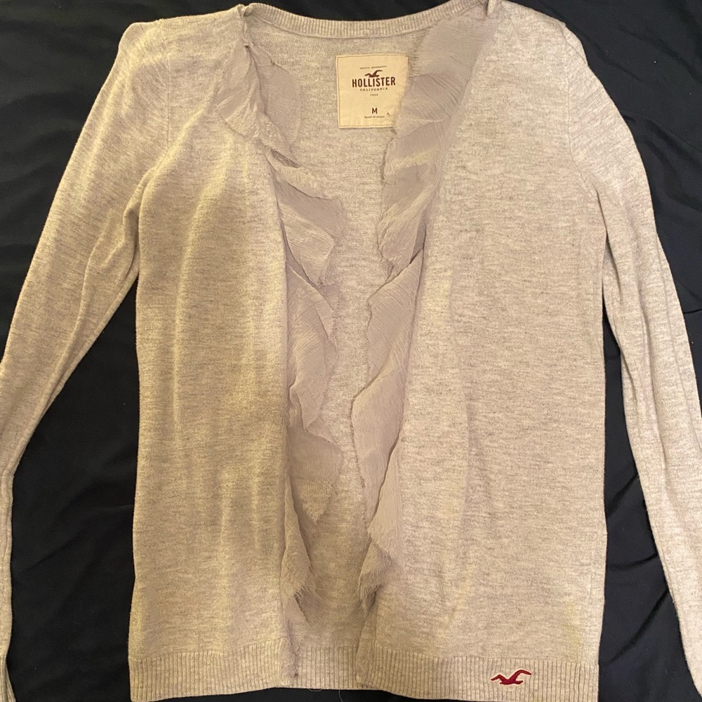 Gray hollister cardigan